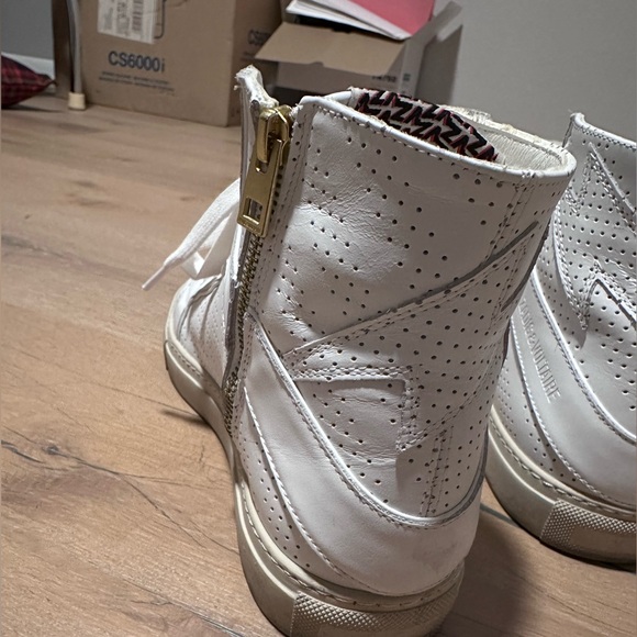 Zadig & Voltaire white flash perforated leather high top sneaker - almost new! - Picture 14 of 16